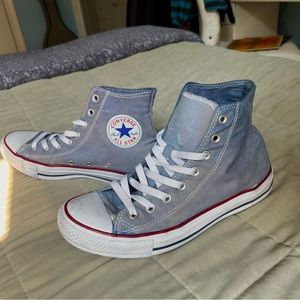 Light Washed Dyed Converse All Star Chuck Taylor High Top Sneakers
